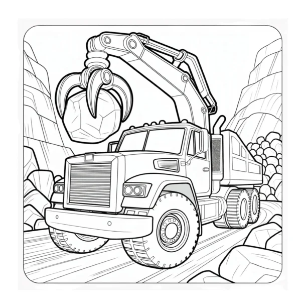 Grapple Truck Loading Insane Trucks Coloring Book - 40 Pages