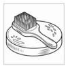 Hairbrush resting on a powder compact.