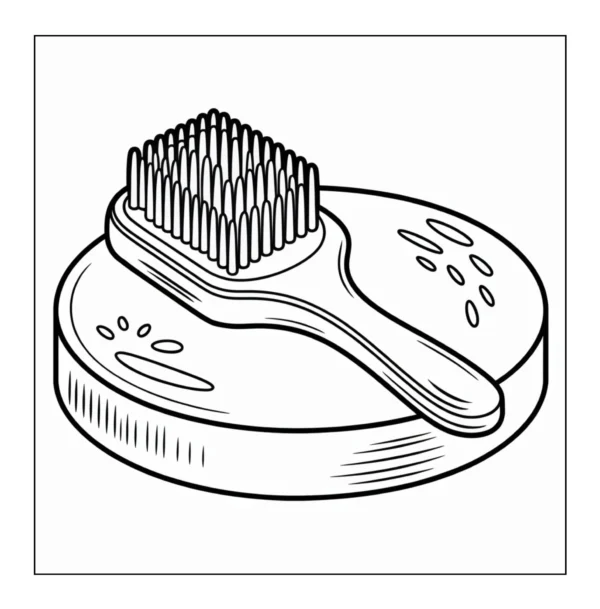 Hairbrush resting on a powder compact.