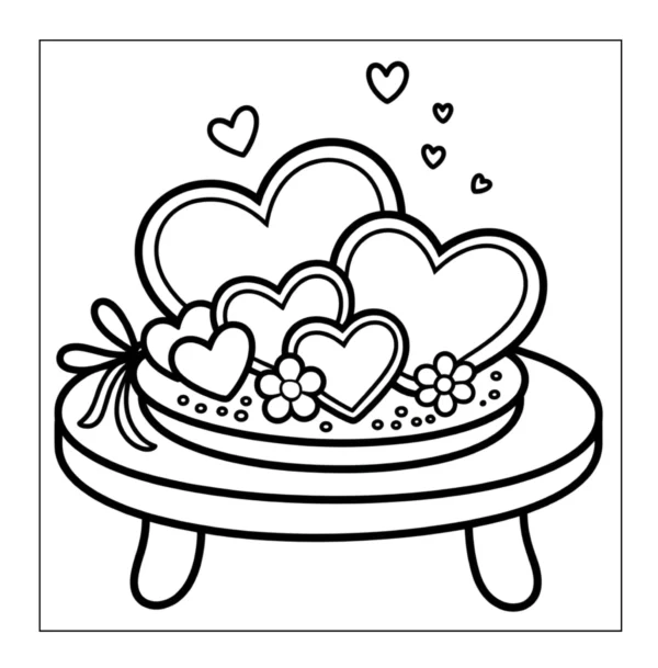 Heart Shaped Decor Heart decorations arranged on a tray.