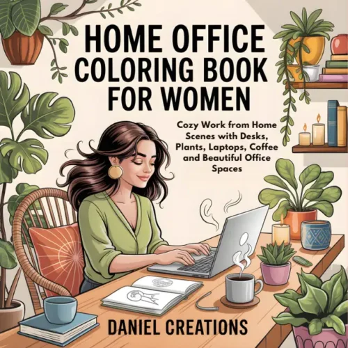 Home Office Coloring Book for Women cover — 40 printable pages
