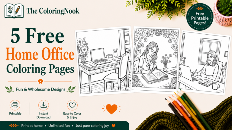 Home Office Coloring Pages Free 5 Printable PDFs