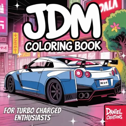 JDM Coloring Book cover — 40 printable pages