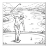 Missed Golf Putt Golf Coloring Book - 40 Pages
