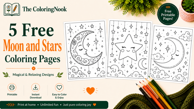 Moon and Stars Coloring Pages