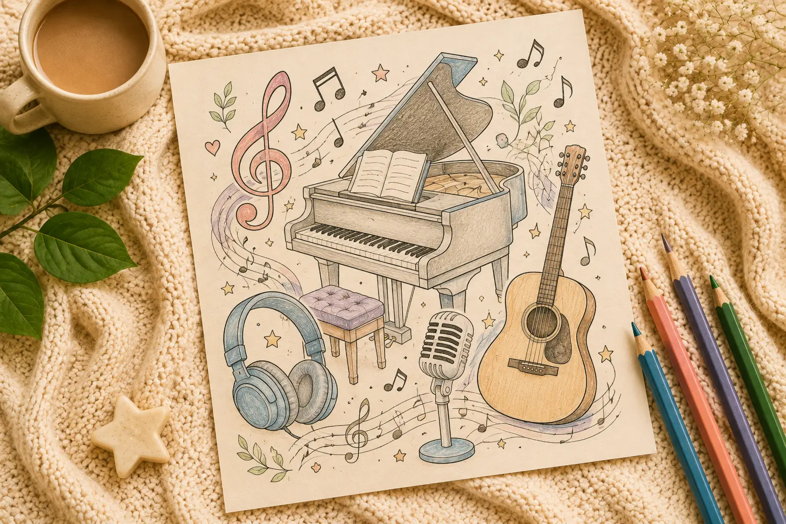 Music coloring pages
