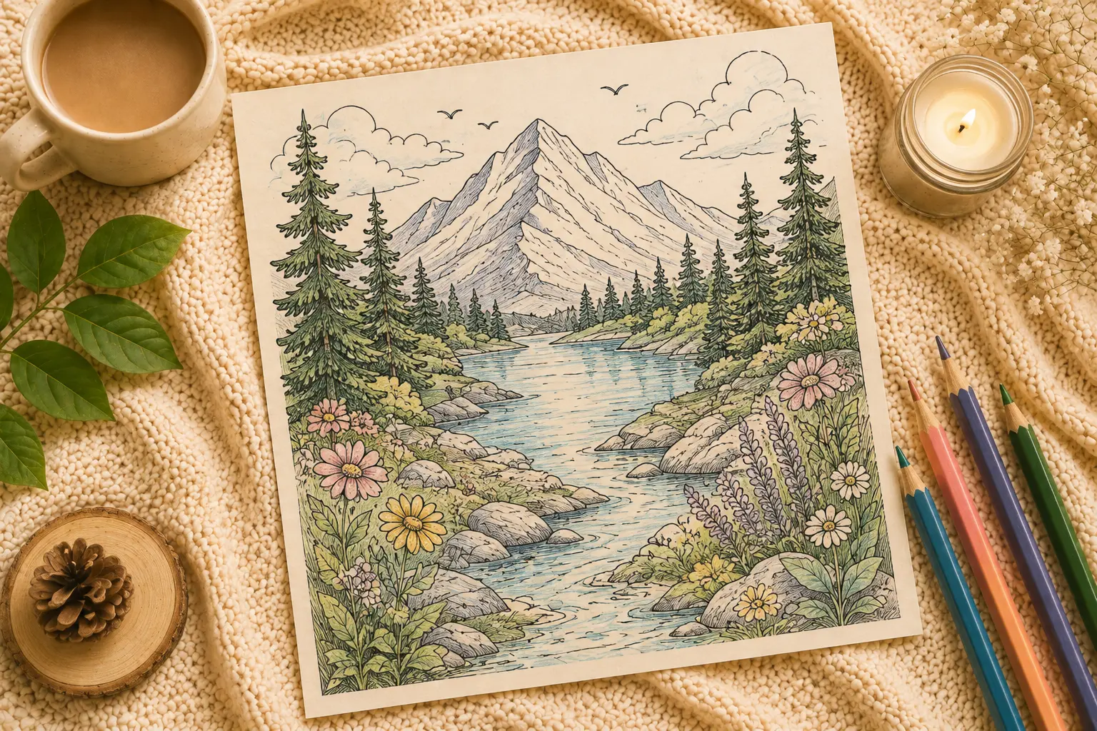 Nature coloring pages