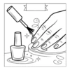 Person painting fingernails with polish brush.