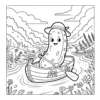 Happy pickle rowing a small boat