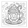 Pumpkin Mug Drink Spooky Snacks Coloring Book - 40 Pages