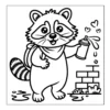 Raccoon holding a spray paint can.