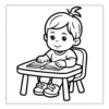 Reading At Desk Baby reading a book at desk.