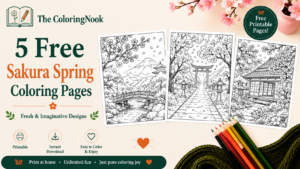 Sakura Spring Coloring Pages