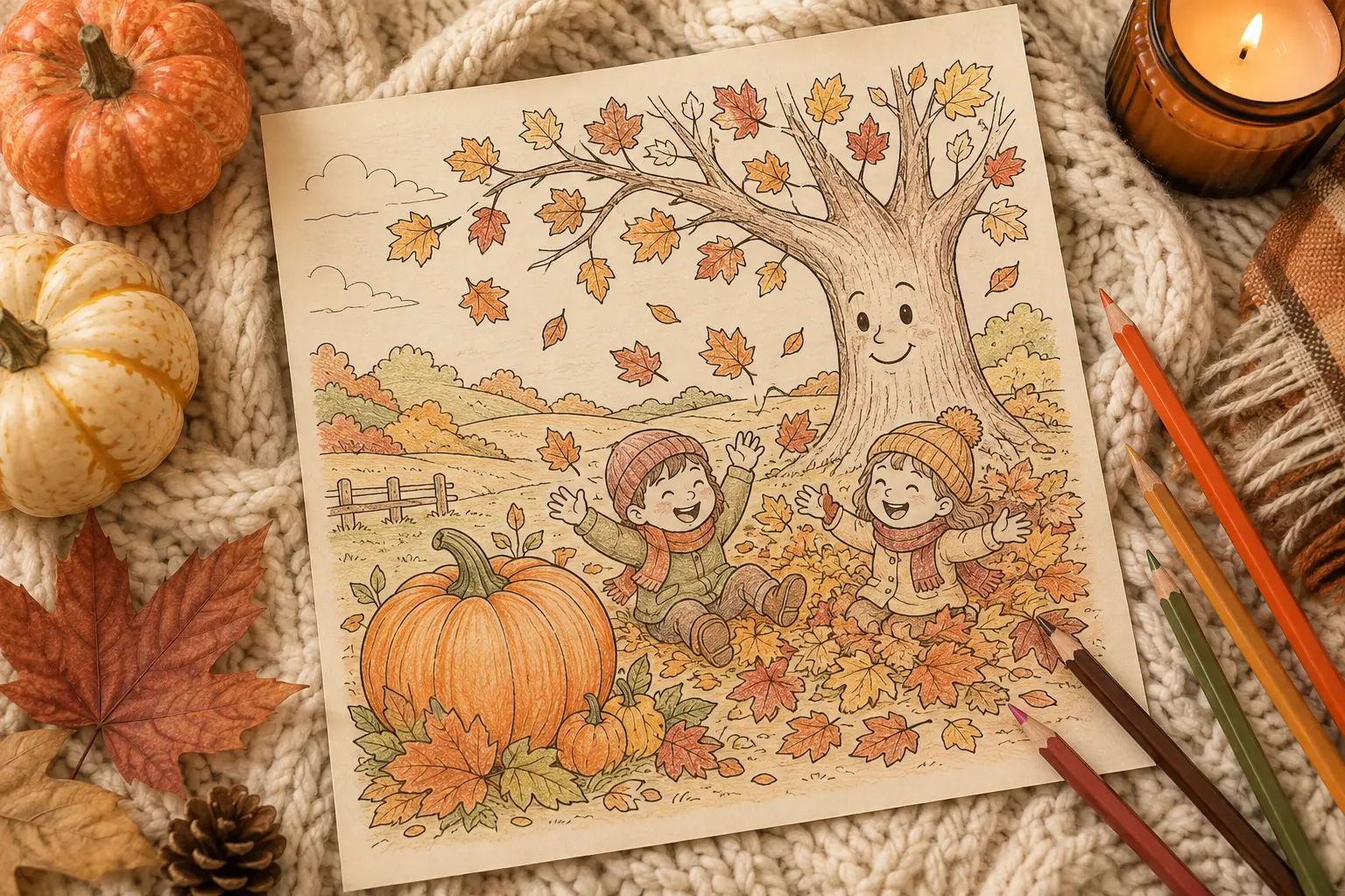 Seasonal coloring pages