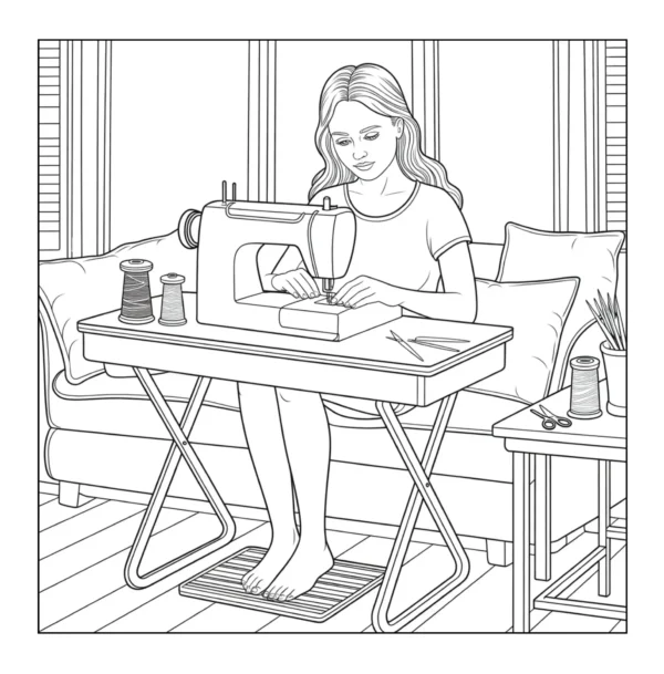 Sewing At Home Tiny Apartments Coloring Book (Printable PDF)