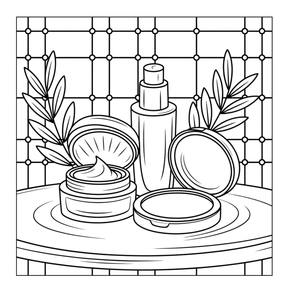 Skincare products displayed on a table.