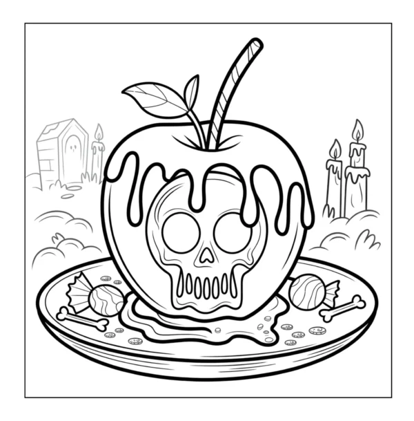 Skull Candy Apple Skull candy apple on a plate.