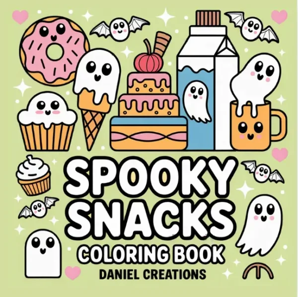 Spooky Snacks Coloring Book Spooky Snacks Coloring Book cover — 40 printable pages