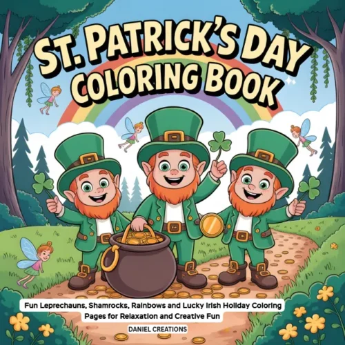 St Patrick's Day Coloring Book cover 40 printable pages