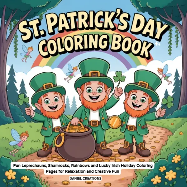 St Patrick’s Day Coloring Book St Patrick's Day Coloring Book cover 40 printable pages