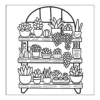 Succulent Window Shelf Wooden shelf full of potted succulents