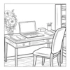 Tidy Home Office Laptop on a tidy home desk.