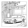 Torii Gate Racer JDM Coloring Book - 40 Pages