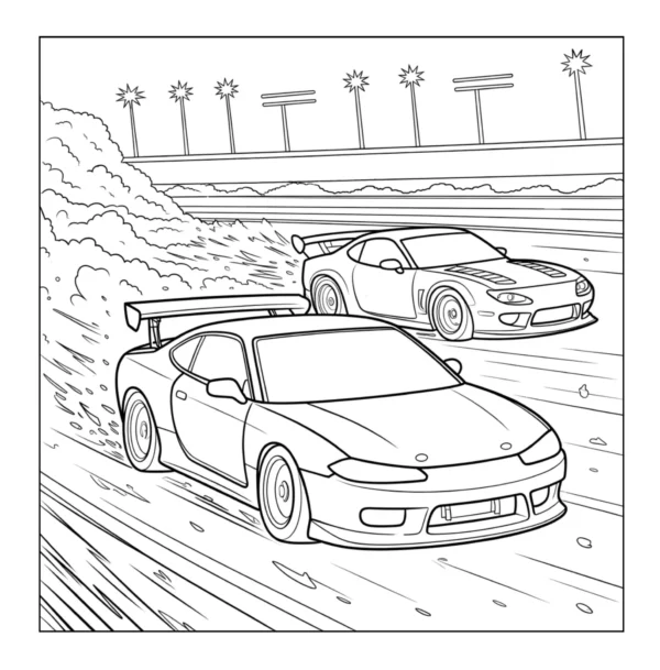 Modified Cars Coloring Book - 40 Pages