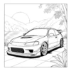 Tropical Tuner Car JDM Coloring Book - 40 Pages