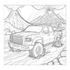Volcano Truck Adventure Insane Trucks Coloring Book - 40 Pages