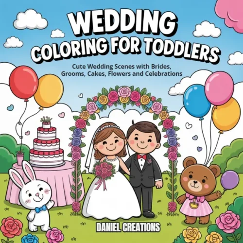 Wedding Coloring Book cover — 40 printable pages