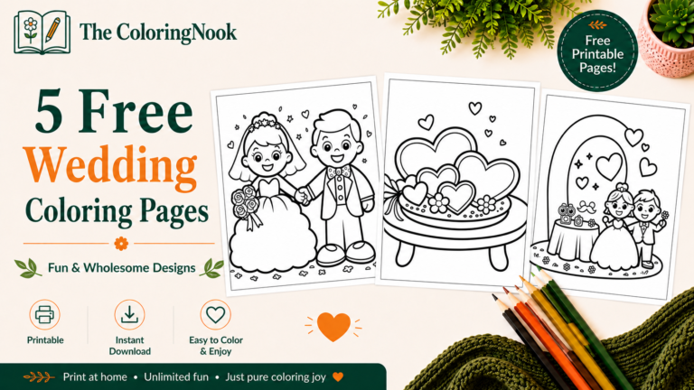 Wedding Coloring Pages - Free 5 Printable PDFs