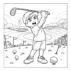 Young Boy Golfing Golf Coloring Book - 40 Pages