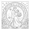 Zodiac Dancing Couple Couple dancing inside a zodiac wheel