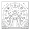 Zodiac Star Maiden Woman standing in front of zodiac