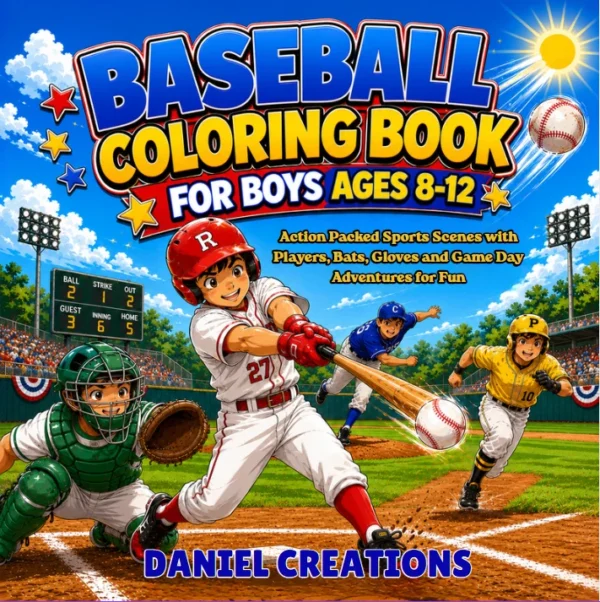 Baseball Coloring Book - 40 Pages