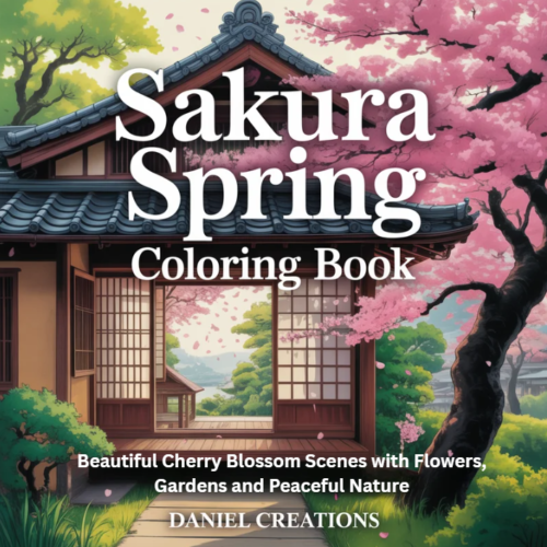 Sakura Spring Coloring Book cover — 40 printable pages
