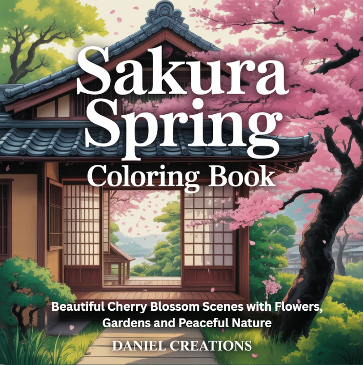 Sakura Spring Coloring Book cover — 40 printable pages