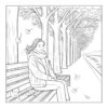 Autumn Park Bench Woman sitting on autumn park bench.