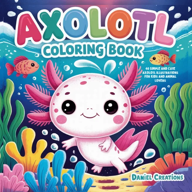 Axolotl Coloring Book - 40 Pages