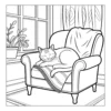 Cozy Chair Nap Cat sleeping in a cozy chair.