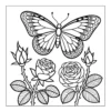 Beautiful Rose Butterfly Butterfly flying over rose flowers.