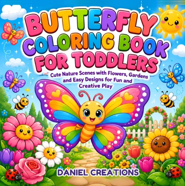 Butterfly Garden Coloring Book - 40 Pages