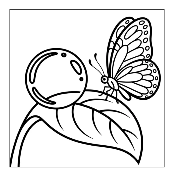 Butterfly on Leaf =Butterfly resting on green leaf.