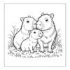 Capybara Family Cuddle Capybara family cuddling in tall grass.