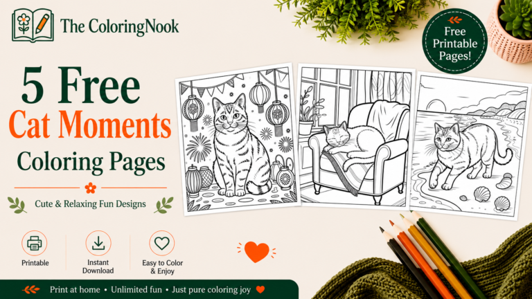 Cat Moments Coloring Pages