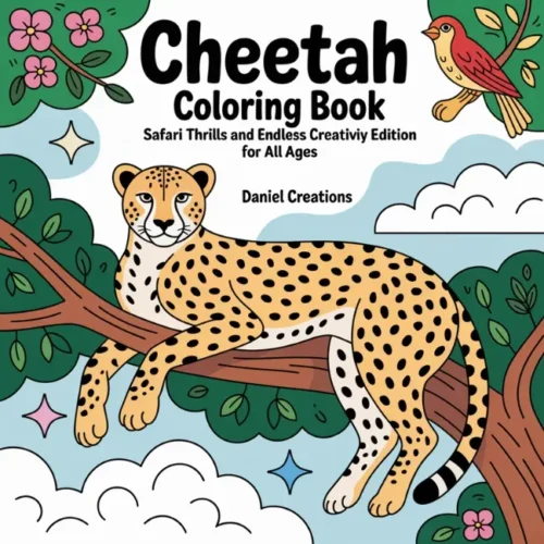 Cheetah Coloring Book Cheetah Coloring Book - 40 Pages
