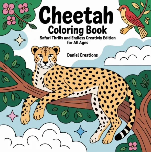 Cheetah Coloring Book - 40 Pages