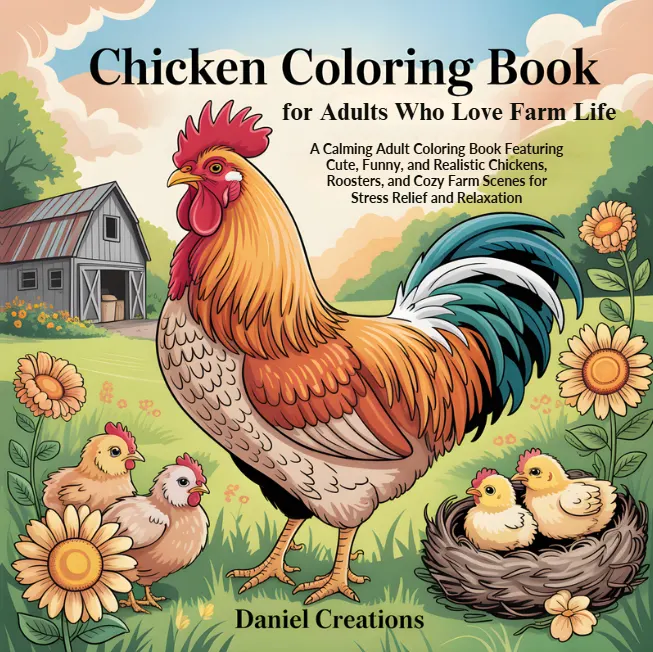 Chicken Coloring Book - 40 Pages