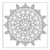 Circular Floral Mandala Round floral mandala coloring page.